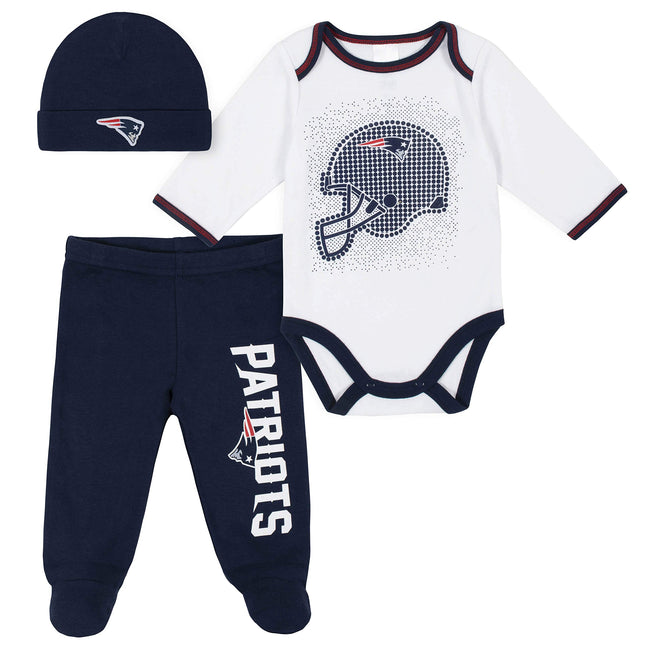 NFL 3 Pack BODYSUIT FOOTED PANT AND CAP, Blue boyN