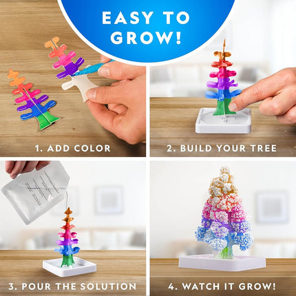 NATIONAL GEOGRAPHIC Kits de bricolage pour enfants - Kit de culture de cristaux, Faites pousser 6 arbres de cristaux en seulement 6 heures, Kit d'artisanat éducatif avec fournitures artistiques, spécimen de géode et guide d'apprentissage STEM