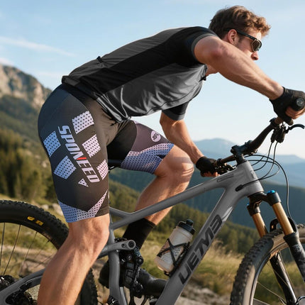 sponeed Short cycliste rembourré pour homme, pantalon de vélo, vêtements de cyclisme, collants, gris, taille M