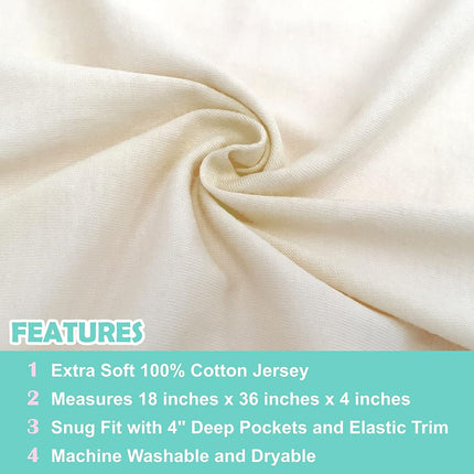 TL Care 100% Natural Cotton Value Jersey Knit Fitted Cradle Sheet, Ecru, Soft Breathable, for Boys and Girls
