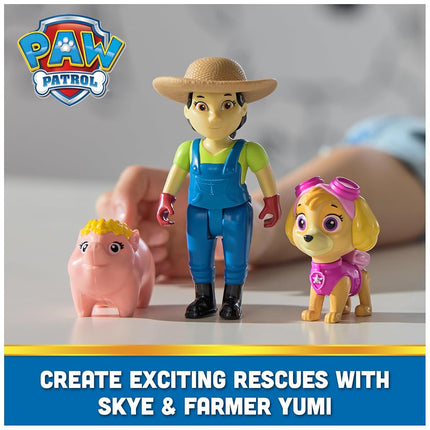Paw Patrol Skye, Farmer Yumi and Piggie Figures, Kids’ Toys for Boys and Girls Aged 3 and Up