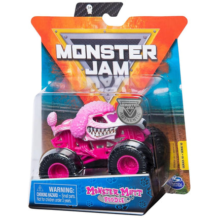 Monster Jam 2020 Spin Master 1:64 Diecast Monster Truck with Wristband: Ruff Crowd Monster Mutt Poodle