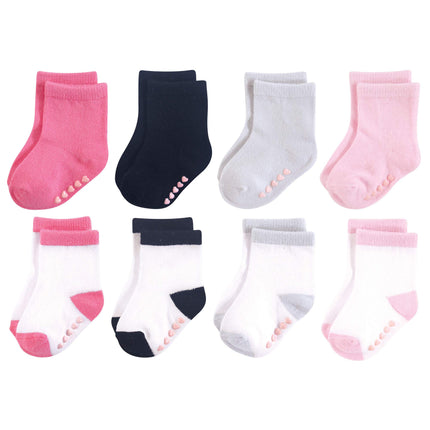 Luvable Friends Unisex Baby Socks Set, Black Pink,