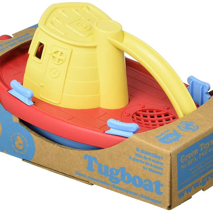 Green Toys Tugboat, Surtido CB - Juego de imitación, habilidades motoras, juguete de baño para niños, vehículo flotante y vertedor. Sin BPA, ftalatos, PVC. Apto para lavavajillas, Plástico reciclado, Fabricado en EE. UU.