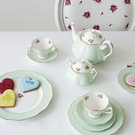 Royal Albert Modern Vintage POLROS25866 Two Tier Cake Stand Polka Rose, Fine Bone China