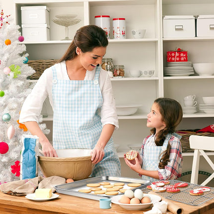 Deedro Stainless Steel Baking Sheet & Cooling Rack Set [2 Sheets + 2 Racks], 16 x 12 Inch, Heavy Duty, Non-Toxic, Dishwasher Safe