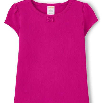 Lot de 2 t-shirts basiques à manches courtes Gymboree pour filles et jeunes enfants, magenta, 12