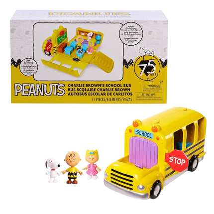 Peanuts Charlie Brown School Bus Playset