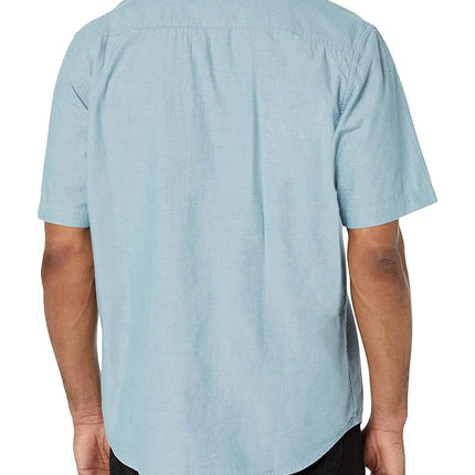 Carhartt Men's Original Fit Short Sleeve Shirt Work Utility Button, Blue Chambray, Medium
