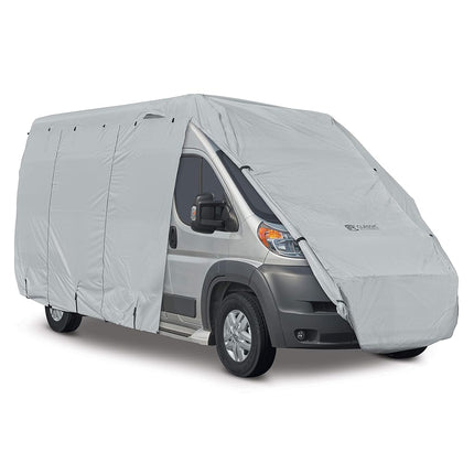 Funda para autocaravana Over Drive PermaPRO Tall Class B de Classic Accessories, se adapta a autocaravanas de 7.6 a 8.2 metros, funda para cámper, ajuste personalizable, resistente al agua, protección para todas las estaciones para autocaravanas, gris
