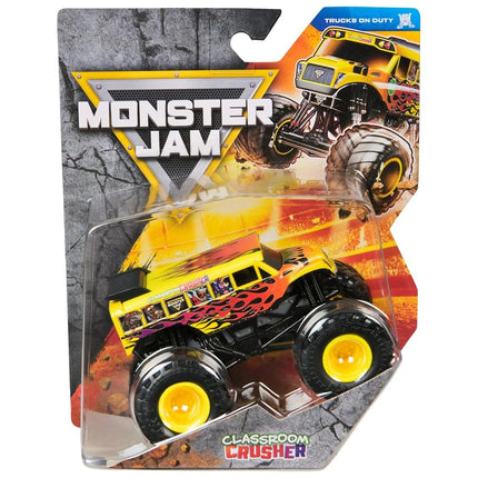 Monster Jam 2025 Oficial 1:64 Camiones Diecast Serie 44 Camiones de Servicio Classroom Crusher Autobús Escolar