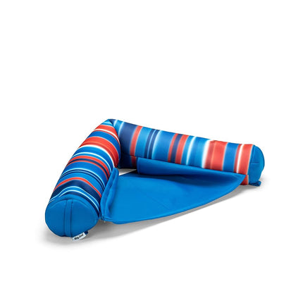 Big Joe Noodle Sling No Inflation Needed Pool Seat with Armrests, Blurred Blue Double Sided Mesh, Quick Draining Fabric, 3 feet
