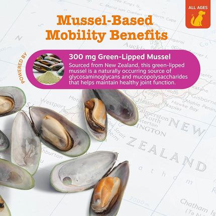 Zesty Paws New Zealand Green Lipped Mussel Chewable Treats for Dogs - with Glucosamine & Chondroitin + Omega-3 Fatty Acids & Protein - 500 Mg Dog Hip & Joint Support Supplement Soft Chews - 90 Count