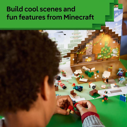 LEGO Minecraft Advent Calendar 2025 for 7+ Year Old Boys & Girls - Christmas Countdown Toy with 24 Surprises incl. Minifigures & Mini Builds - Gaming Gift - 21280