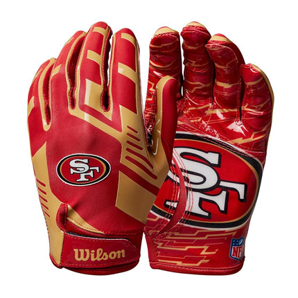 Guantes de fútbol americano Wilson NFL Stretch Fit - Adulto, San Francisco 49ers