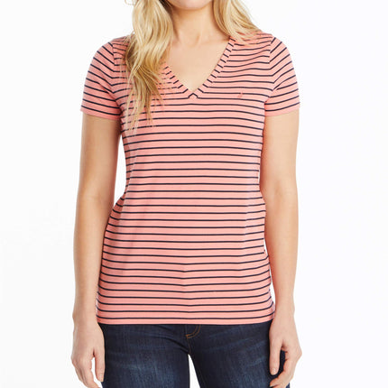 Nautica womensEasy Comfort V-Neck Striped Supersof