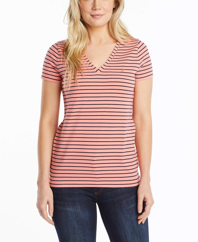 Nautica womensEasy Comfort V-Neck Striped Supersof