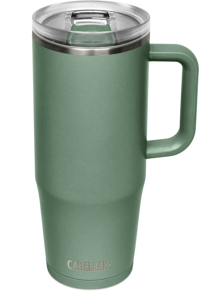CamelBak Thrive Taza Antifugas de 32 oz, Acero Inoxidable con Aislamiento - para Viajes, Café, Té, Bebidas Calientes - Compatible con Portavasos a Prueba de Derrames, Color Musgo