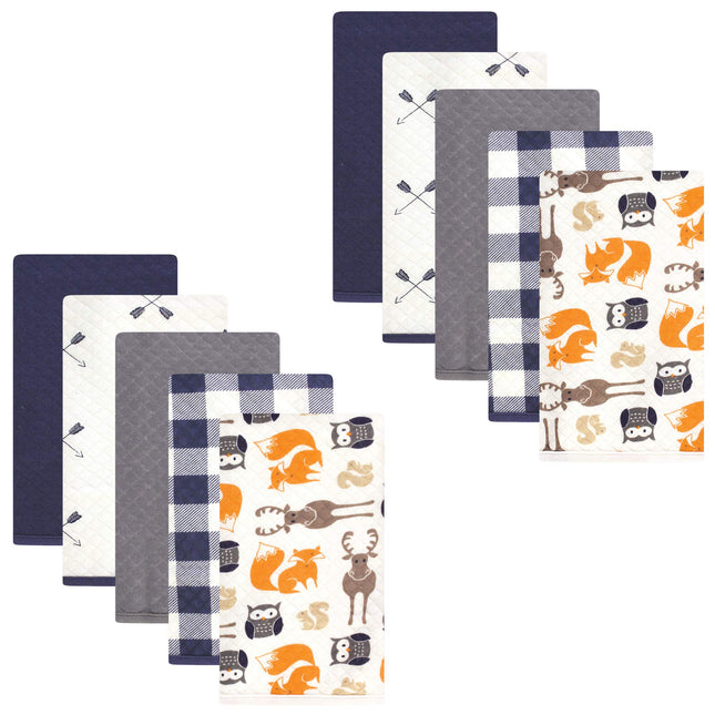 Hudson Baby Unisex Baby Quilted Burp Cloths, Boy F