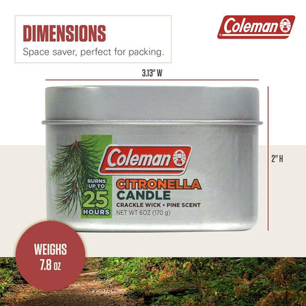 Vela de Citronela Aromática Coleman en Lata - Paquete de 3