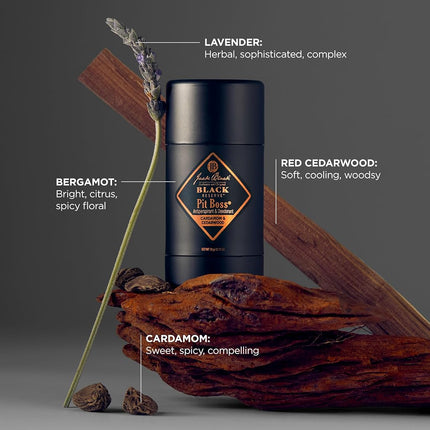 Jack Black Pit Boss Black Reserve Antiperspirant and Deodorant for Men, 75 ml, Cardamom and Cedar Wood Deodorant for Sensitive Skin