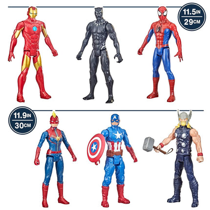 Marvel Titan Hero Series Action Figure Multipack, 6 Action Figures, 30-cm Toys, Inspired Comics, for Children Aged 4 and Up