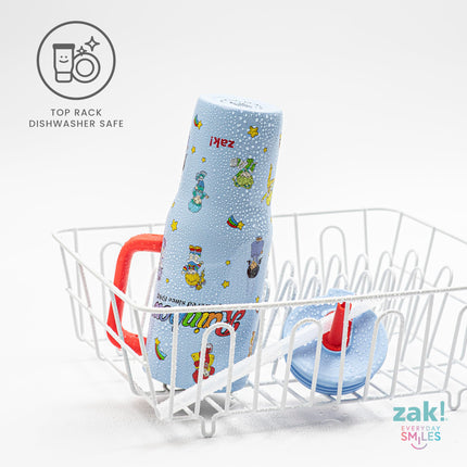 Vaso de viaje Sutton Rainbow Brite de Zak Designs para llevar, 887 ml, acero inoxidable con aislamiento al vacío, popote de silicona y asa de transporte para bebidas frías (Rainbow Brite, Color Kids)