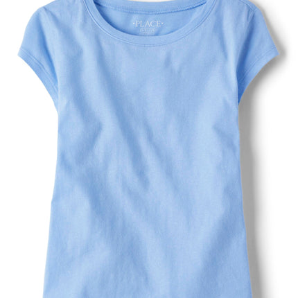 The Children's Place Girls' Everday Short Sleeve Layering T-Shirts, Daybreak/Aurora Pink 2-Pack, Small