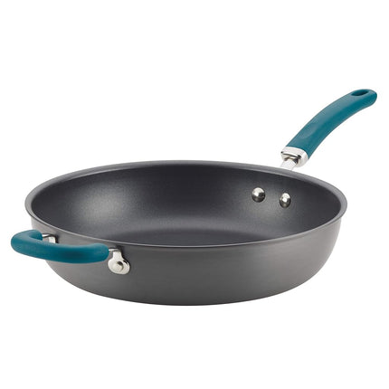 Rachael Ray Create Delicious Deep Hard Anodized Nonstick Frying Pan/Fry Pan/Hard Anodized Skillet - 12.5 Inch, Gray