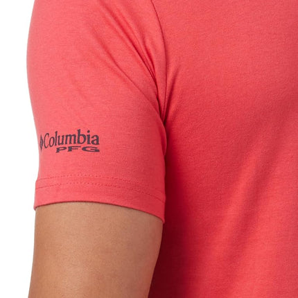 Columbia Apparel Men's PFG Graphic T-Shirt Shirt, Sunset red/Cuesta, X Large