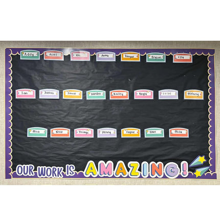 Carson Dellosa Pre-Punched We Stick Together 45-Piece Our Work is Amazing Bulletin Board Set, Student Work Display Headers, Shooting Stars, Motivational Cutouts for Bulletin Board and More
