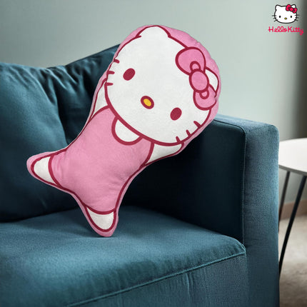 Almohada de peluche Hello Kitty de 15" | Licencia oficial | Suave y abrazable | Rosa/Blanco | Rectangular