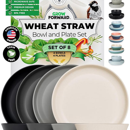 Grow Forward Premium Wheat Straw Plates and Bowls 