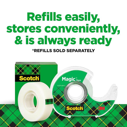 Scotch Magic Tape, 6 Rolls with Dispensers, Great for Gift Wrapping, Numerous Applications, Invisible, Engineered for Repairing, 3/4 x 650 Inches (6122) (6 Pack)