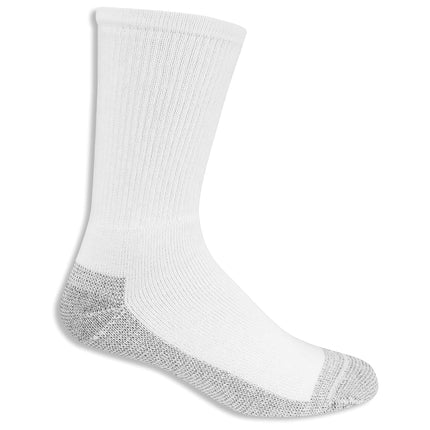 Fruit of the Loom Men's 10-Pair Everyday Work Crew Socks Casual, White, Medium (Pack of 10)