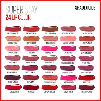Maybelline New York Superstay 24, 2-Step Lipcolor, Keep Up The Flame 025, (Pack of 1)
