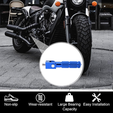 Windance 8mm M8 Passenger Footrest Pedals 90 Degree Foldable Non-Slip Motorcycle Scooter Bike E-Bike (Blue)