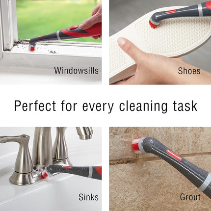 RUBBERMAID Power Scrubber with All-Purpose Grout Head, Gray, 1PC