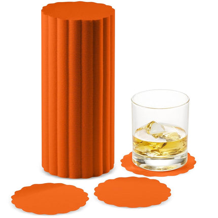 Disposable Orange Paper Coasters for Drinks, 3.5 Inch Round Coasters for Bar, Cocktail, Beverage, Wine Or Event, 500 Pack Bulk
