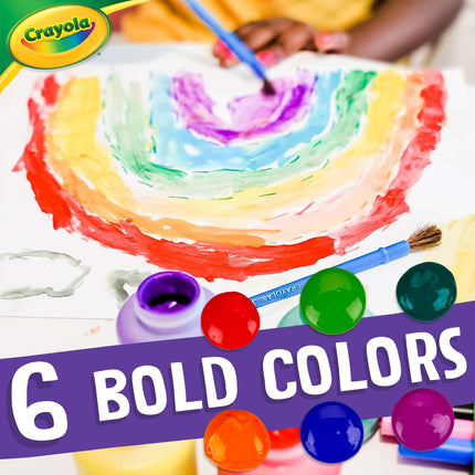 Crayola Washable Kids Paint, Assorted Bold Colors, Painting Supplies, 6 Count