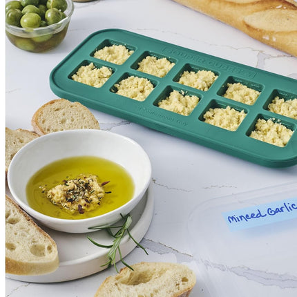 Souper Cubes 2 Tbsp. Silicone Freezer Molds - Perfect for Storing Garlic, Herbs, Ginger, Pesto, Tomato Paste, Lemon Juice, Purees and More - Kale – 1-Pack