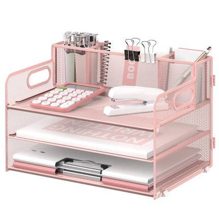 SUPEASY 3 Tier Desk Organizer with Handle & 3 Pen 