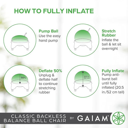 Gaiam Backless Balance Ball Chair, Charcoal