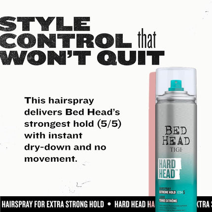 TIGI Bed Head Hard Head Extreme Hold Hairspray For Unisex 11.7 oz Hair Spray