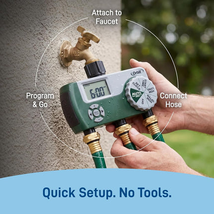 ORBIT 3-Outlet Hose Watering Timer, Green