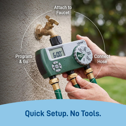 ORBIT 3-Outlet Hose Watering Timer, Green