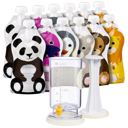 Squooshi Food Pouch Maker/Filler + 12 Large 5 oz P