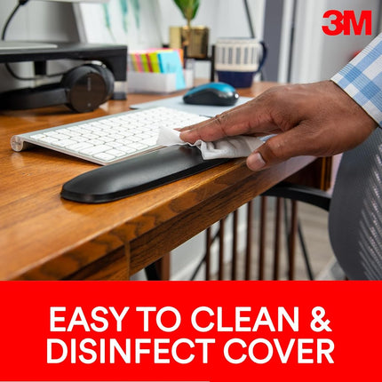 3M Gel Wrist Rest for Keyboard, 19 in x 1.9 in, Black