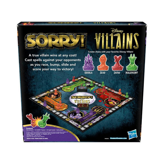 Sorry! Board Game: Disney Villains Edition Kids Game, Family Games for Ages 6 and Up (Amazon Exclusive)