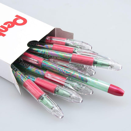 Pentel Krazy Pop Iridescent Gel Pen, (1.0mm) Bold line, Green & Metallic Red Ink (K91-DBD)